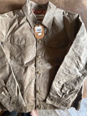 Tom Beckbe Waxed Cotton Work Jacket in Brown -